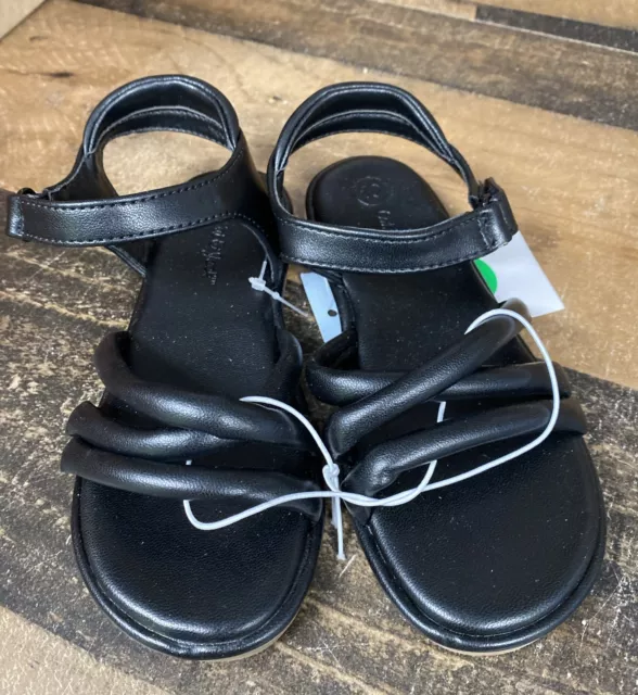 NEW Cat & Jack Girls Kari Ankle Strap Black Sandals Toddlers Size 10