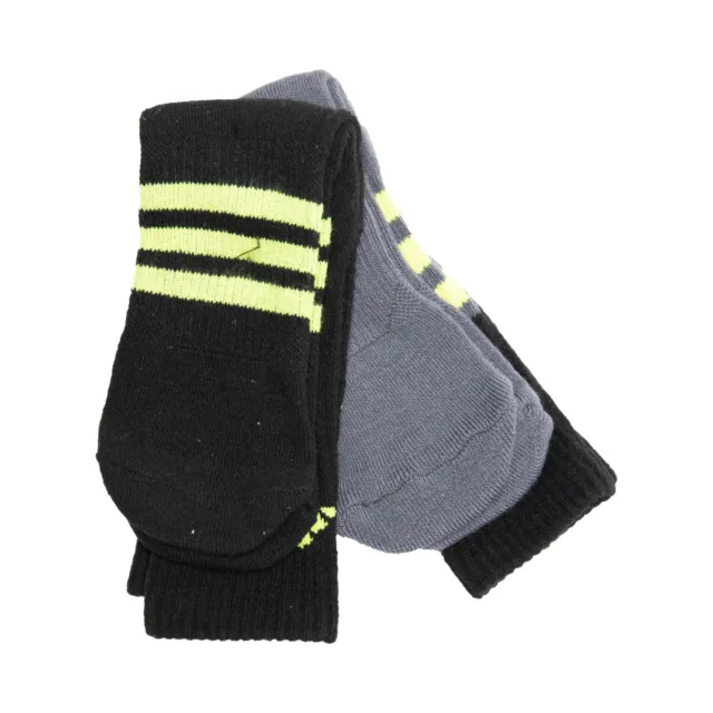 Adidas Youth Crew Socks 2-Pair Black/Gray Size M 4121