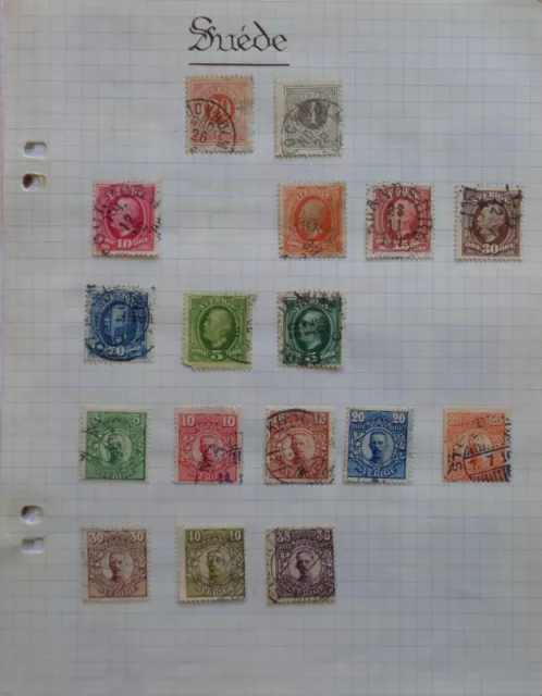 Suède, collection de timbres sur feuilles