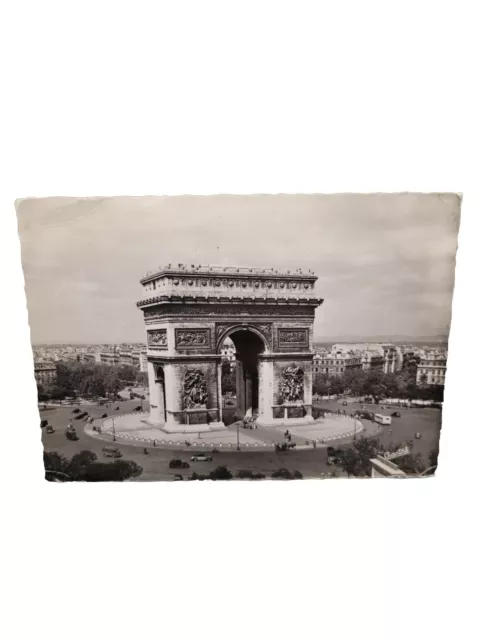 Postcard 6X4 RPPC 1950's Paris La Place De L'Etoile L'Arc De Triomphe Vintage...
