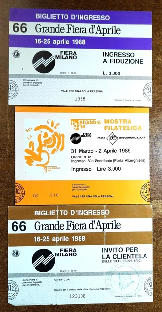 Tre Biglietti Ingresso Fiera Usati