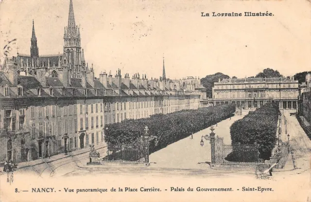 NANCY - vue panoramique de la place Carrière - Palais du Gouvernement - St Epvre