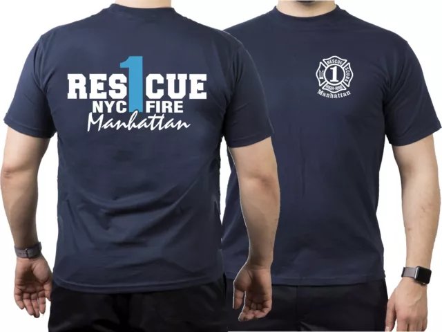 T-Shirt navy, Rescue1 (blue) Manhattan