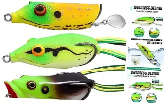 10pcs Frog Soft Lures 5.5cm 12.5g Topwater Bass Fishing lures lots  Crankbaits