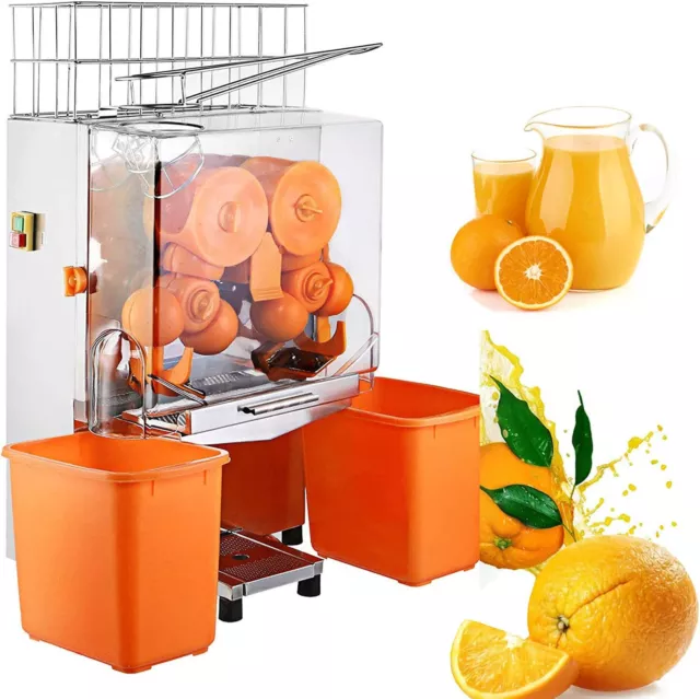 110V Commercial Electric Orange Juicer Machine Citrus Juice Squeezer 20 /Minute