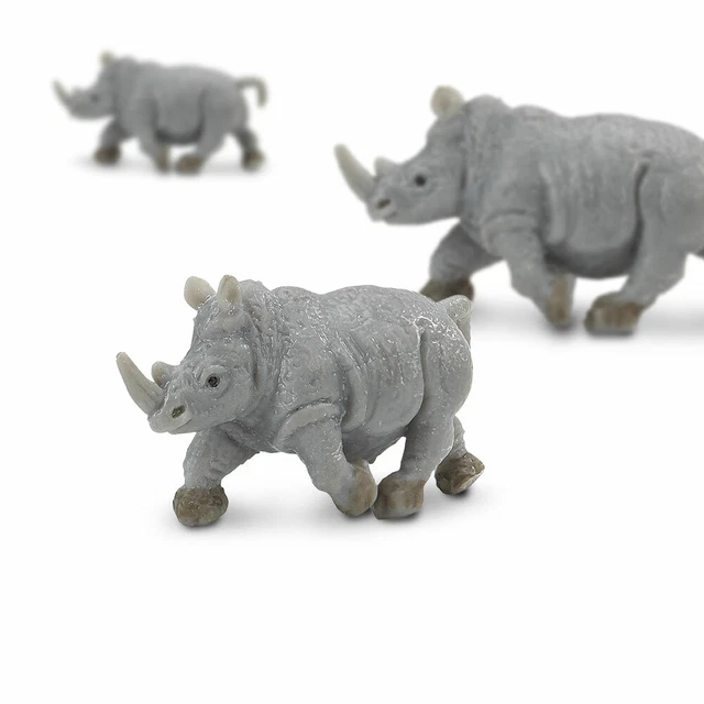 Safari Ltd Rhinos Lot Of 25 Good Luck Minis! #343122 Tiny 1" Long New