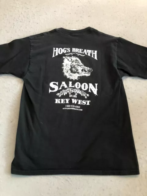 Key West Shirt Adult Large Hog's Breath Saloon Black Graphic Tee