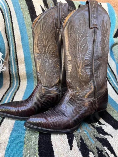 VINTAGE TONY Lama Boots. Cowboy Western Style Gold Label Size Men 4 ...