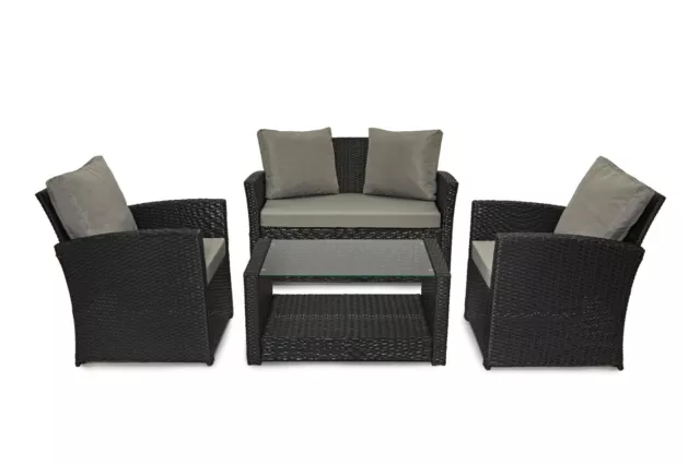 Rattan Outdoor Gartenmöbel 4-teilig Sofa Tischkorb Set Wintergarten Terrasse