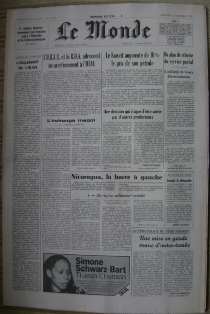 Le Monde du 10/10/1979: N°10791