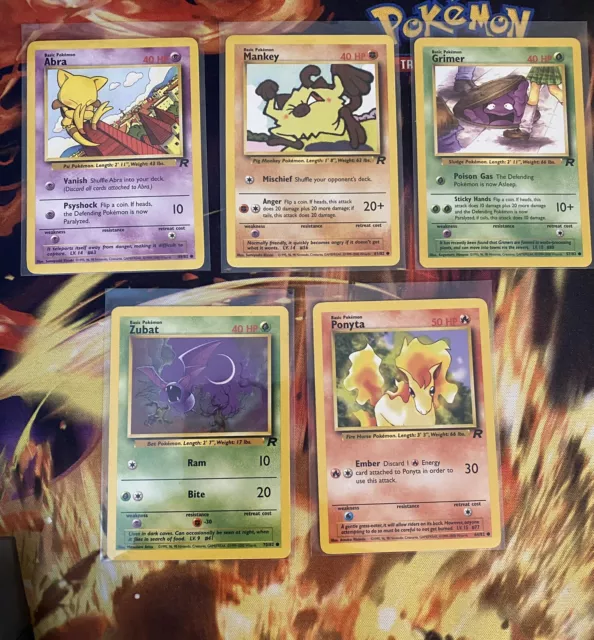 Pokemon TCG 5 Card Team Rocket Near Mint Bundle 1999-2000 WOTC