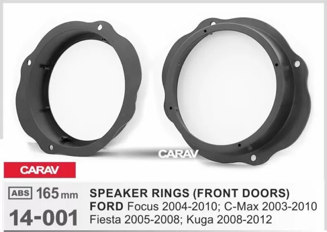 Lautsprecherringe Adapter kompatibel Ford Focus C-Max Kuga Fiesta 165mm