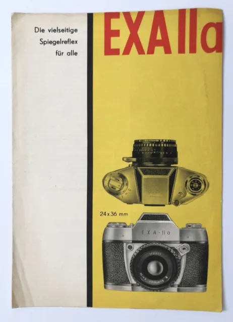 Brochure Exa Lla 24 X 36 MM Camera GDR 1963
