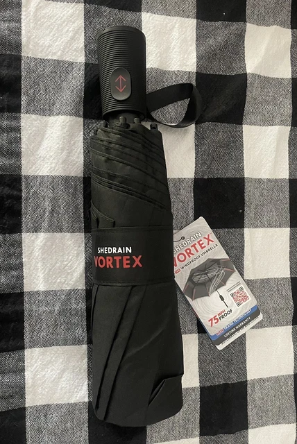 ShedRain Vortex Windproof Umbrella Black 75 MPH Proof Auto Open & Close New