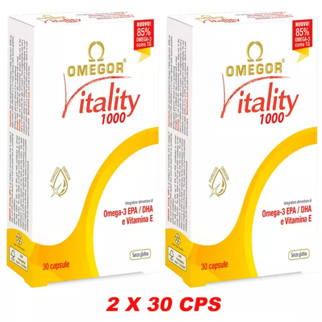 Omega 3 Omegor Vitality 1000 Nuova formula alta concentrazione EPA DHA 2 X 30Cps