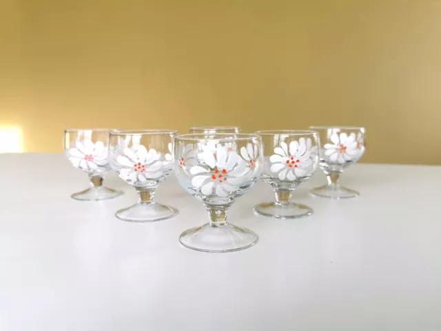 verres à shot vintage avec motif floral, ensemble de 6, millésime...