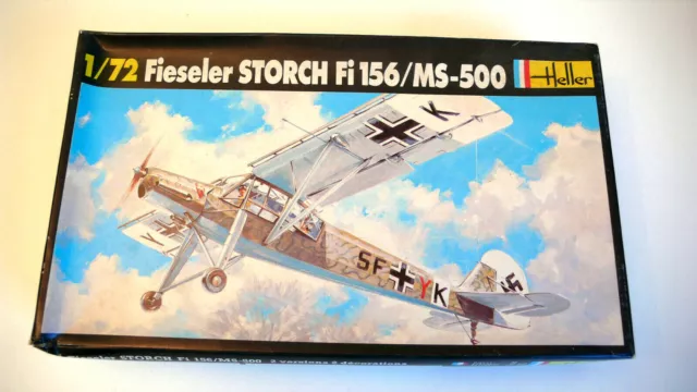 KIT HELLER ANCIEN  FIESELER STORCH  Fi 156  1/72è  BOITE NOIRE COMPLÈTE  70/80
