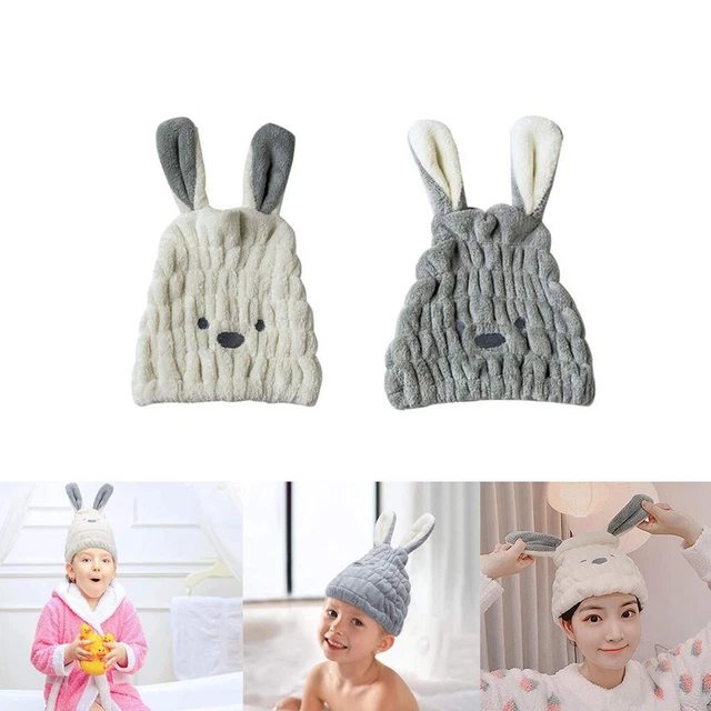 Hojas de secador de pelo rápido conejo dulce turbante material de microfibra suave