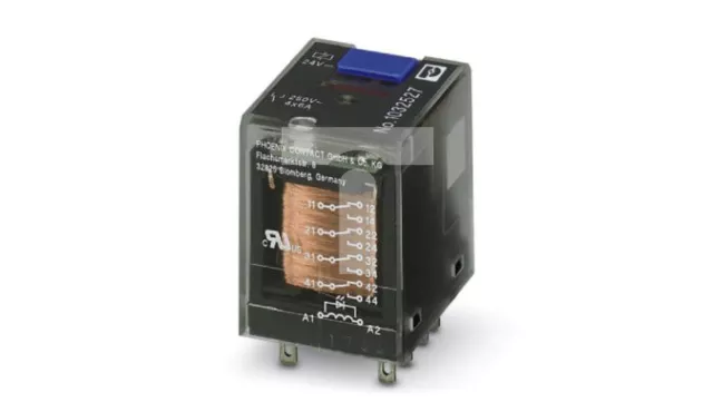 Relais industriel 4P 6A AgNi 220V DC pour prise ECOR-2, REL-IR-BL/L-220DC /T2FR