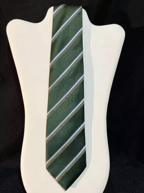 BANANA REPUBLIC Men’s Neck Tie Made in USA 100% Silk Green Striped Career Formal