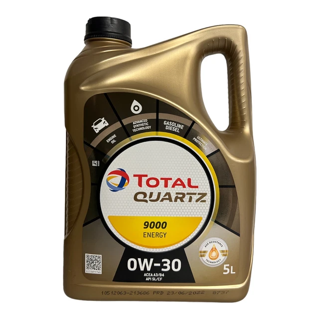 5 LITER TOTAL Quartz 9000 Energy 0W-30 Motoröl VW 502 00 505 00 VOLVO ...