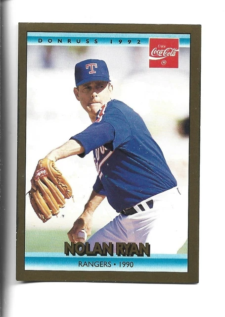 1992 Donruss Coca-Cola #24 Nolan Ryan card, Texas Rangers HOF