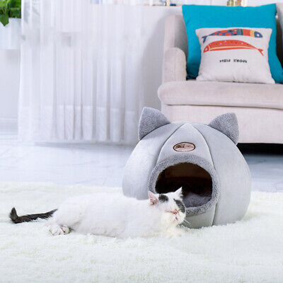 Confort para dormir profundo en invierno alfombra para gatos cesta para mascotas gato tienda acogedora cueva bO'yg
