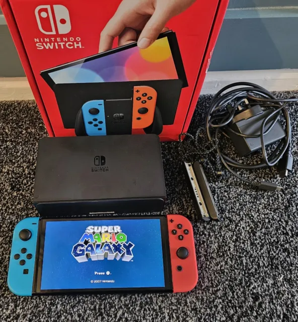 Nintendo Switch OLED Neon Model 64GB - Fast shipping, Excellent Condition