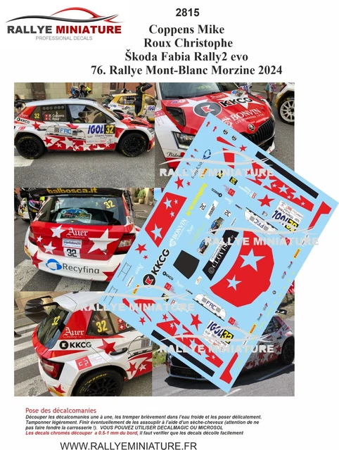 DECALS 1/43 SKODA FABIA RALLY2 EVO - #1 - GRZYB - MALOPOLSKI RALLY 2023