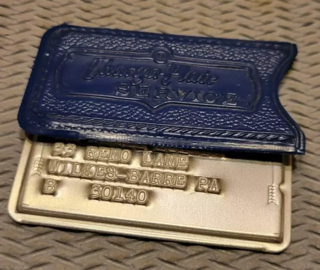 Vintage Credit Card Metal Charge Plate Wilkes Barre Pa.