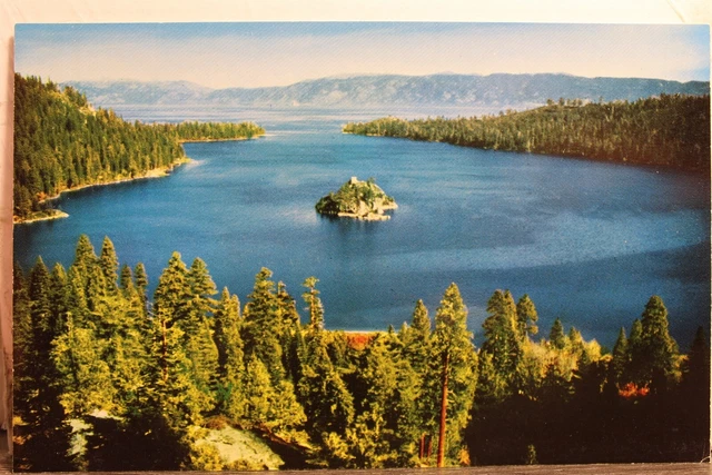 California CA Nevada NV Lake Tahoe Emerald Bay Postcard Old Vintage Card View PC