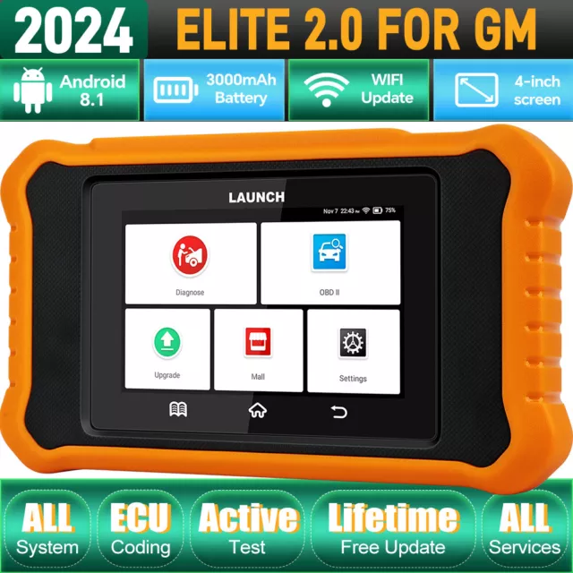 2024 LAUNCH X431 Creader Elite 2.0 for GM Full OBD2 Scanner Car Diagnostic Tool