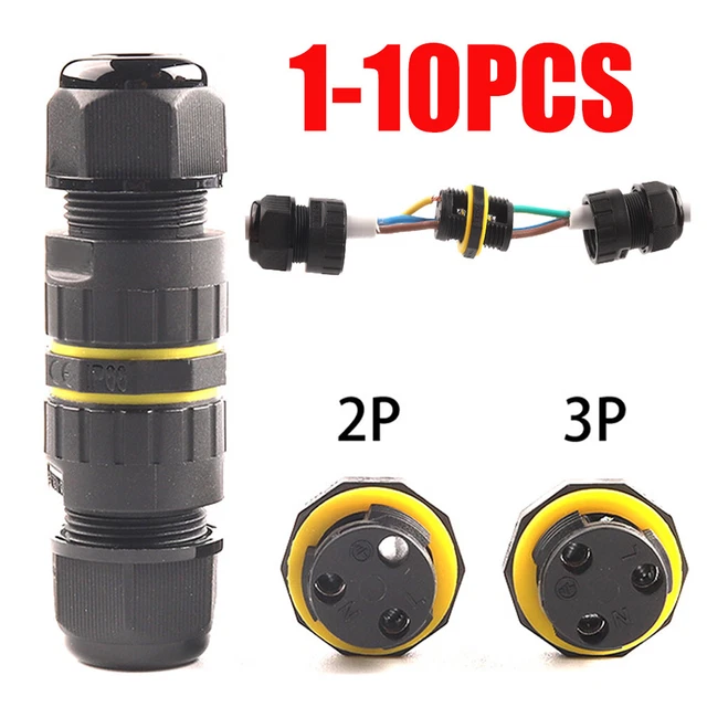 IP68 WATERPROOF ELECTRICAL Wire Cable Connector Outdoor Underwater Plug