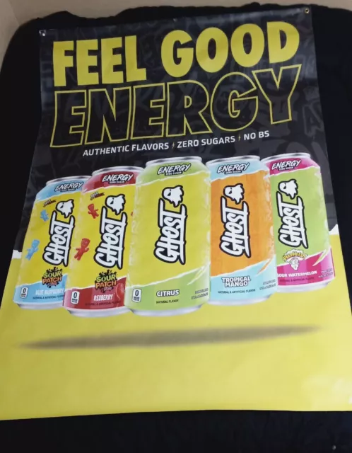 Large Advertising Banner Flag GHOST ENERGY DRINK 60"x 48"