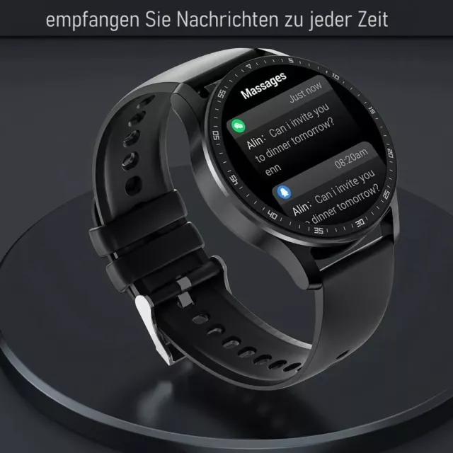 Smartwatch, Fitness-Tracker, Blutdruck, Schrittzähler, TWC Headset Freisprechen 2