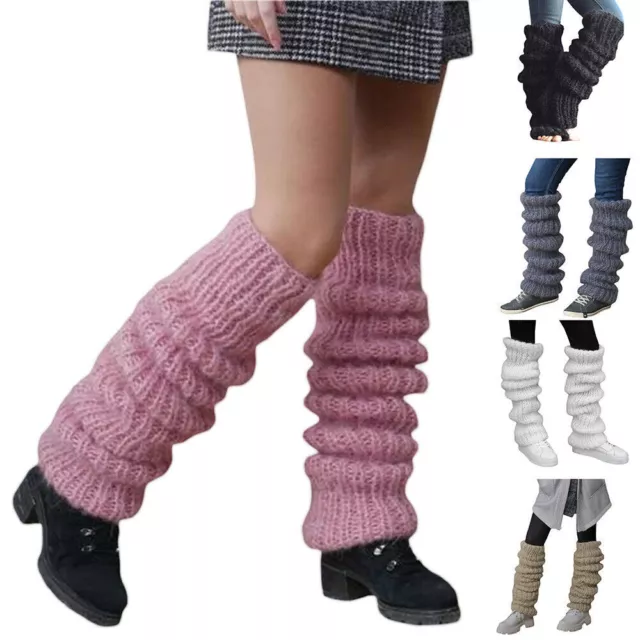 Winter Warm Leg Warmers Women Ladies Cable Knit Knitted Crochet Socks Leggings