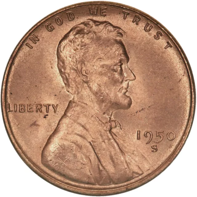 1950 S Lincoln Wheat Cent BU Penny US Coin