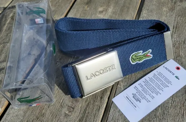 Lacoste Woven Engraved Buckle Belt (Multiple Sizes Available)