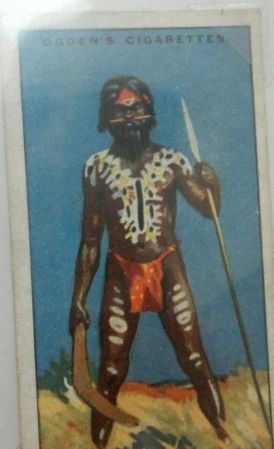 VINTAGE TRADE CARD  Aboriginal Australian  EARLY 20THc   65 X35 MM