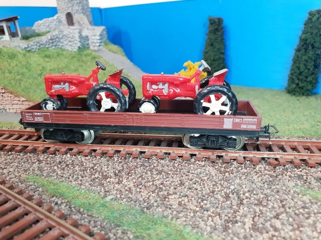 Wagon plat transport tracteurs SNCF Jouef ho