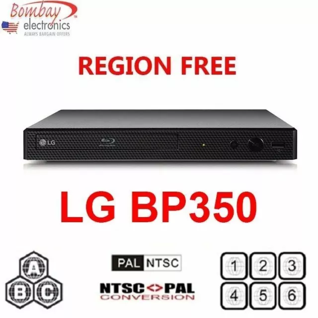 LG BP350 Multi Region Free DVD Blu-ray disc Player with WiFi Support