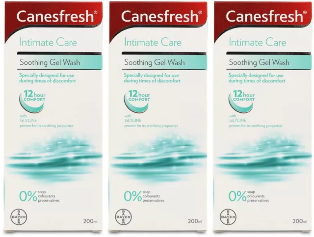 Canesten Canesfresh Intimate Gel Wash 200ml | Feminine Hygiene | pH Balanced X 3