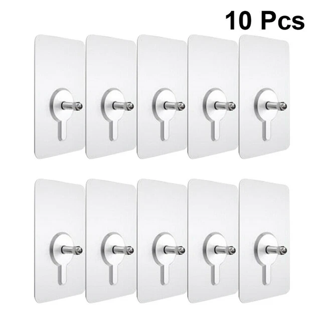 10x Nails Strong Adhesive Screw Sticker,Wall Picture Hook,Punch-Free Hanging Kit