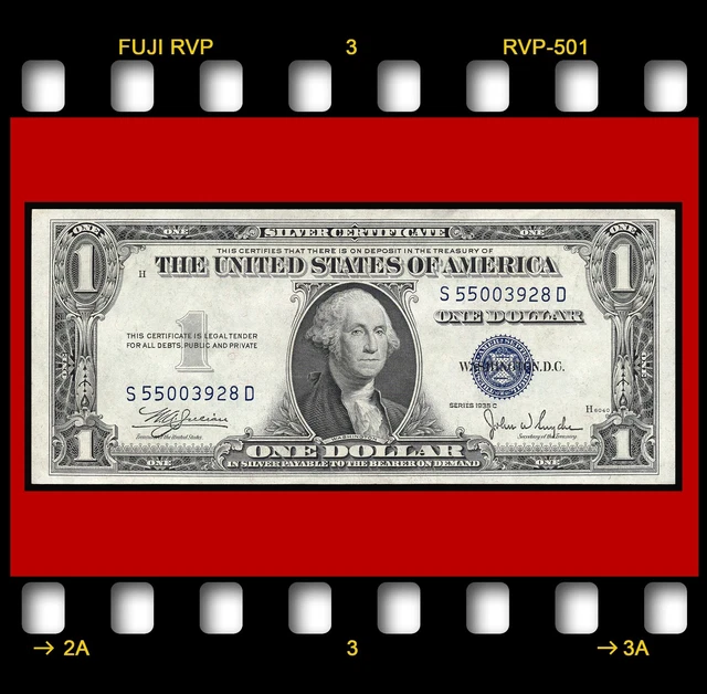 USA FR. 1612 KL#1455 1935C Julian-Snyder $1 DOLLAR BLUE SEAL SILVER CERTIFICATE