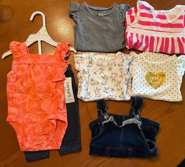 3 month Infant Baby Girl Clothes Lot Bundle Carters, Okie Dokie, Crown & Ivy