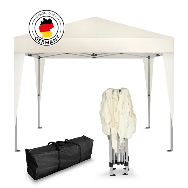 Falt Pavillon 100% WASSERDICHT Dach 3x3m Party Garten Zelt Pavillion Champagner