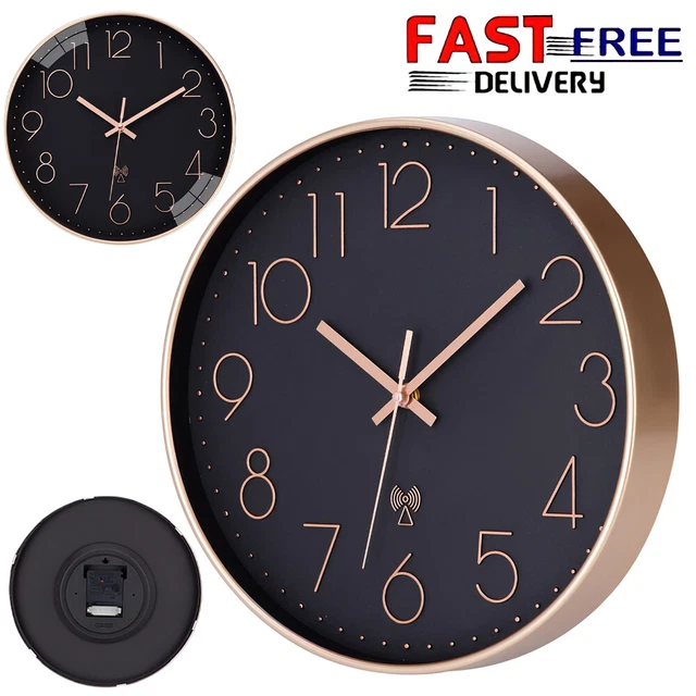 Moderne Wanduhr In Holzoptik – 30 Cm, Lautlos, Schwarz-weißes Design, Für Wohnzimmer & Büro