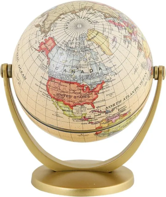 WORLD GLOBE EARTH Map Rotating Geography Ocean Classroom Learning Desktop