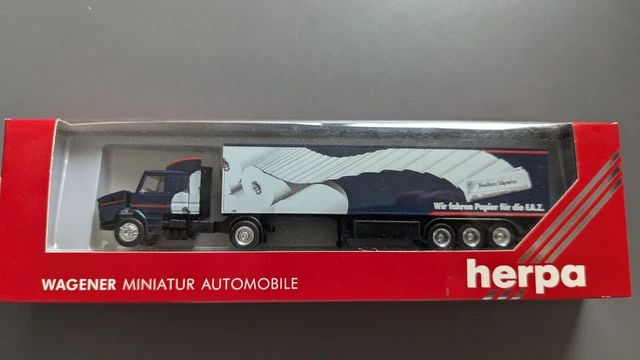 Herpa Mercedes Rába LKW Modell 1:87 - Blaues Sammlerstück Made In Germany, Kunststoff-Miniatur