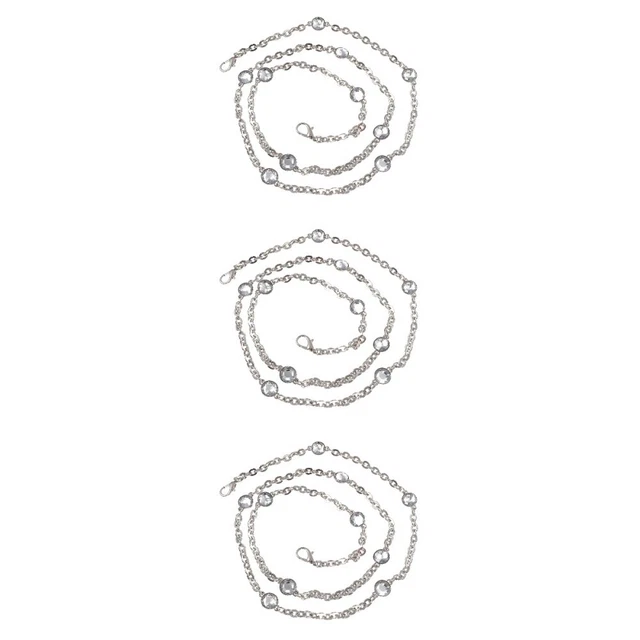 3 Count Chaîne De Sac Portefeuilles Femmes Sangle Métallique